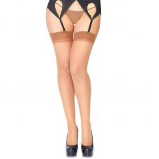 LEG AVENUE BROWN TRANSPARENT STOCKINGS ONE SIZE