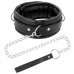 Darkness Bondage - DARKNESS BLACK SOFT COLLAR WITH LEASH LEATHER
