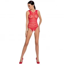 PASSION WOMAN BS086 BODYSTOCKING - RED ONE SIZE