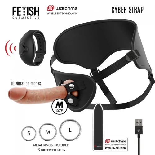 Fetish Submissive - CYBER STRAP REMOTE CONTROL HARNESS AND VIBRATING BULLET WATCME TECHNOLOGY M
