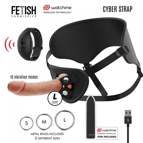 Fetish Submissive - CYBER STRAP REMOTE CONTROL HARNESS AND VIBRATING BULLET WATCME TECHNOLOGY L