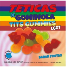 DIABLO GOLOSO - FRUIT SABOR GLITTER TITS GUMMY BOX 6 CORES E SABORES LGBT MADE IS SPAIN /es/pt/en/fr/it/