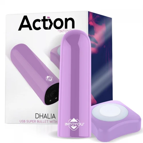  Dhalia Super Bullet Vibrador Controle Remoto USB de Alta Potência Roxo